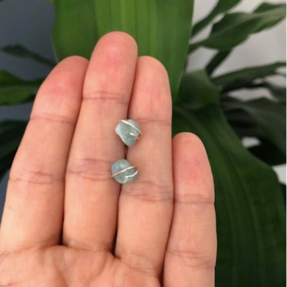 Amazonite Crystal Earrings - Picture 1 of 2